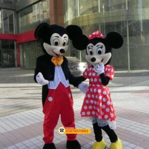 Mickey Mouse and Minnie Mouse Mascot Costume